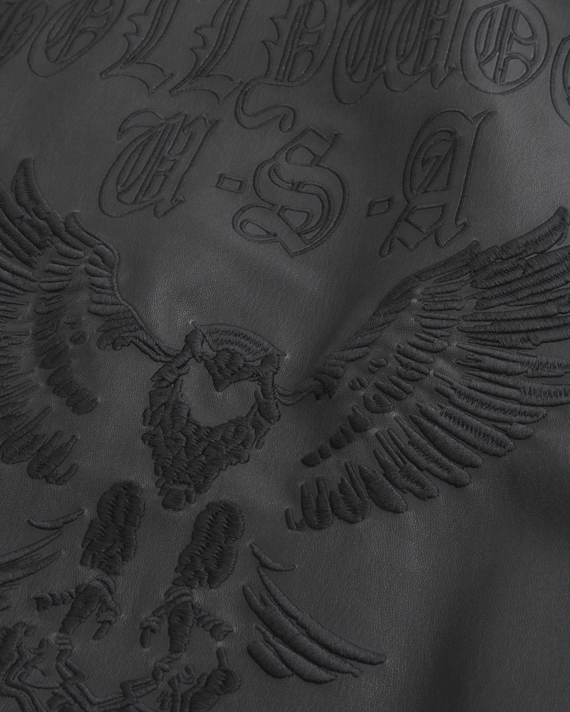 kunstlederjacke mit hollywood-muster
