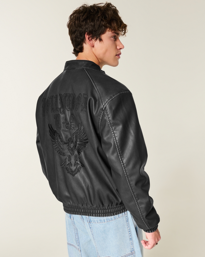 kunstlederjacke mit hollywood-muster
