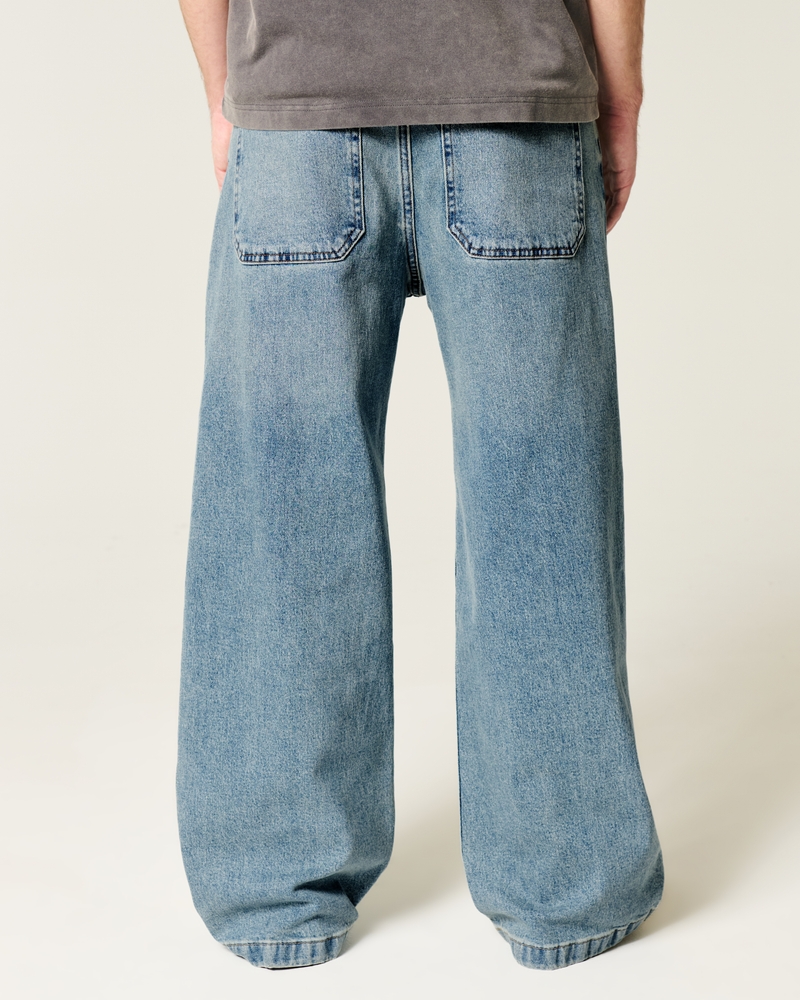 verwaschene schwarze super loose jeans