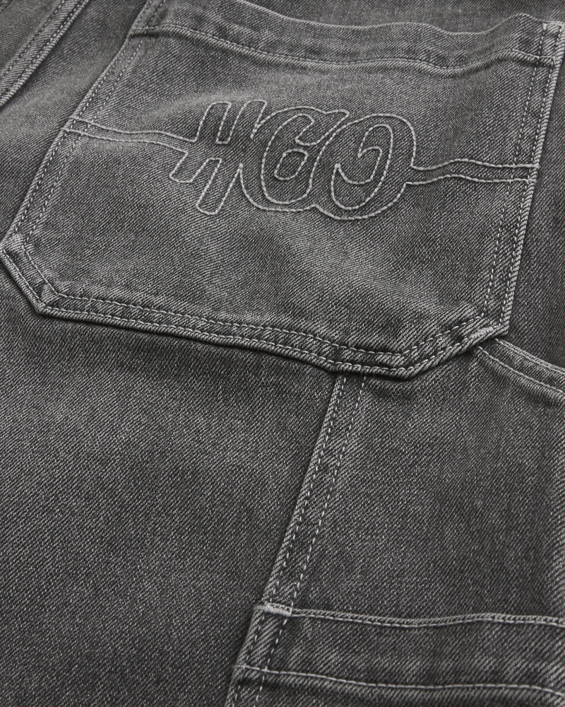 verwaschene schwarze super loose jeans