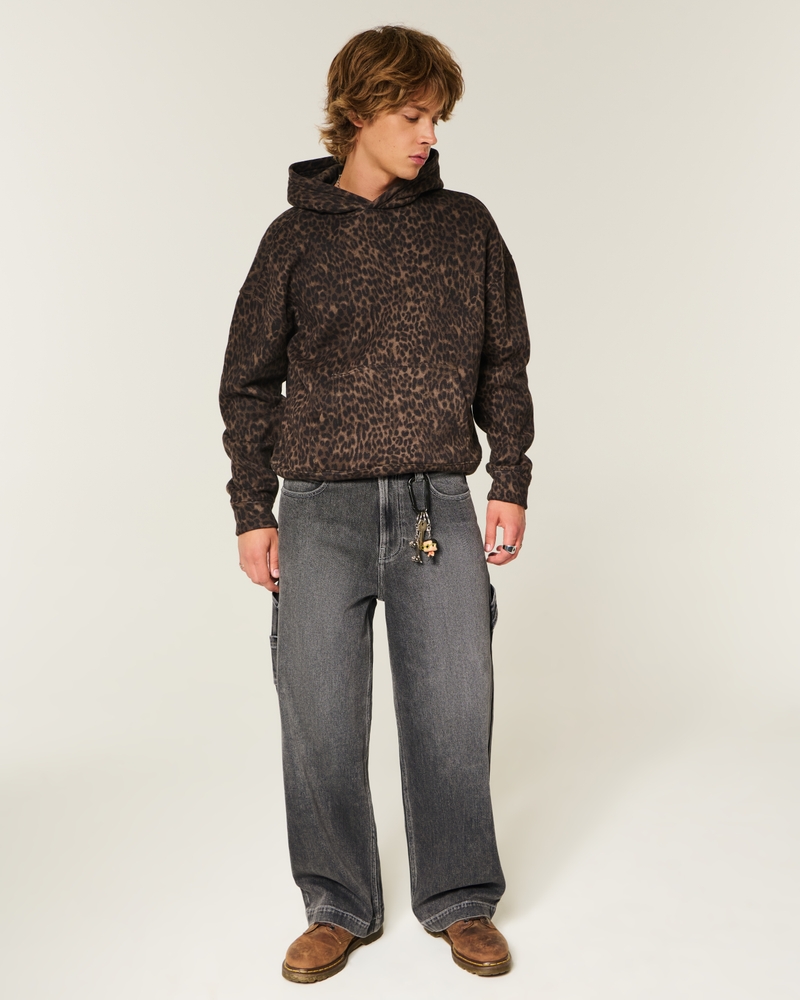 verwaschene schwarze super loose jeans