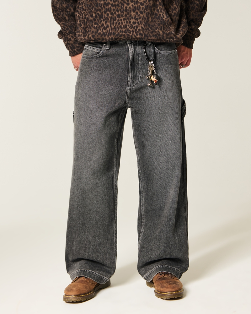 verwaschene schwarze super loose jeans