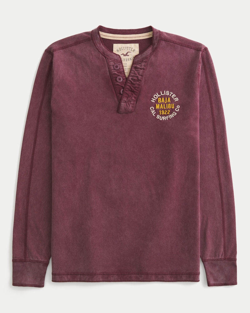 limitierte holiday-edition henley-kragen-top mit charakteristischem print