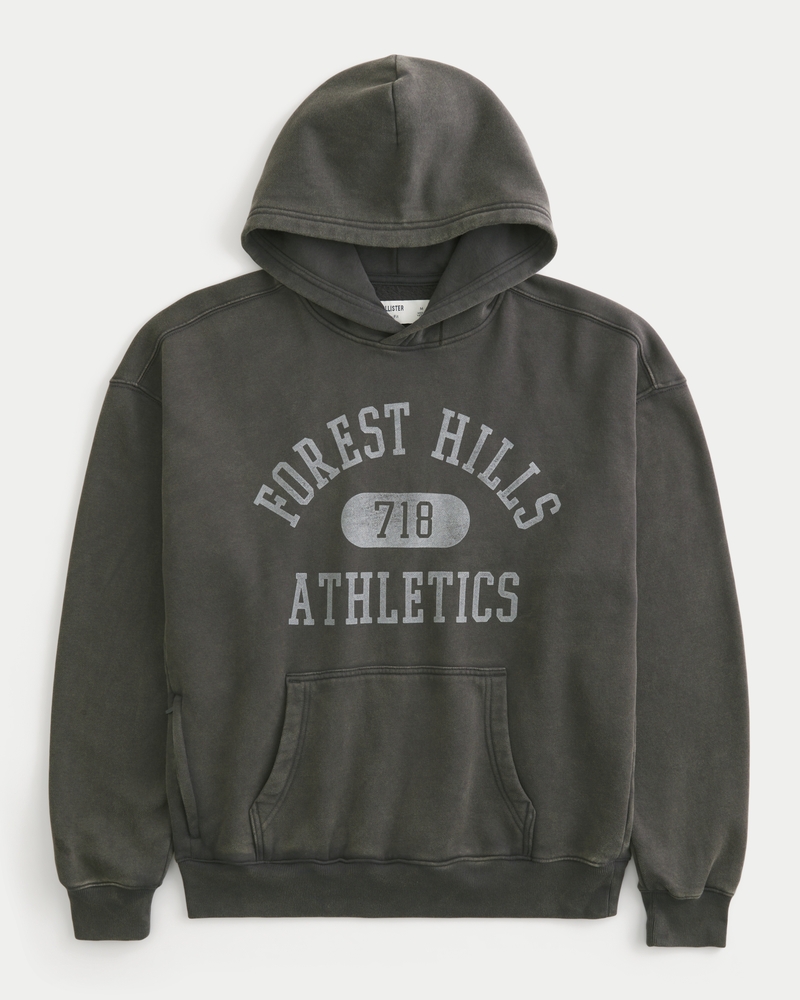 quadratisch geschnittener hoodie mit digitalmuster