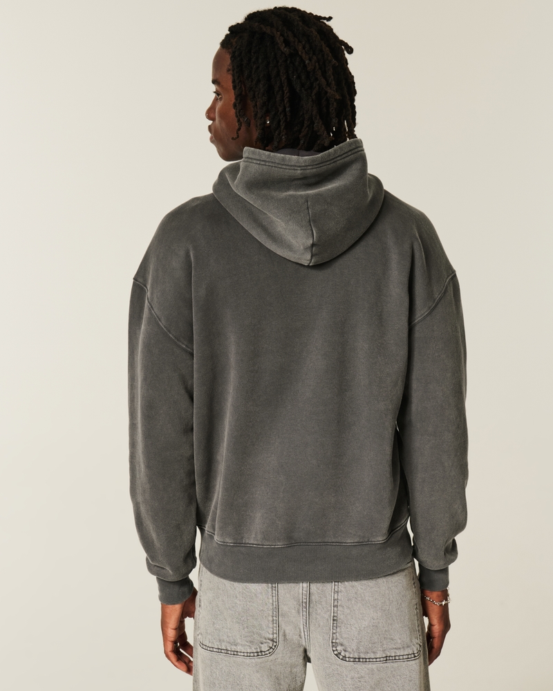 quadratisch geschnittener hoodie mit digitalmuster