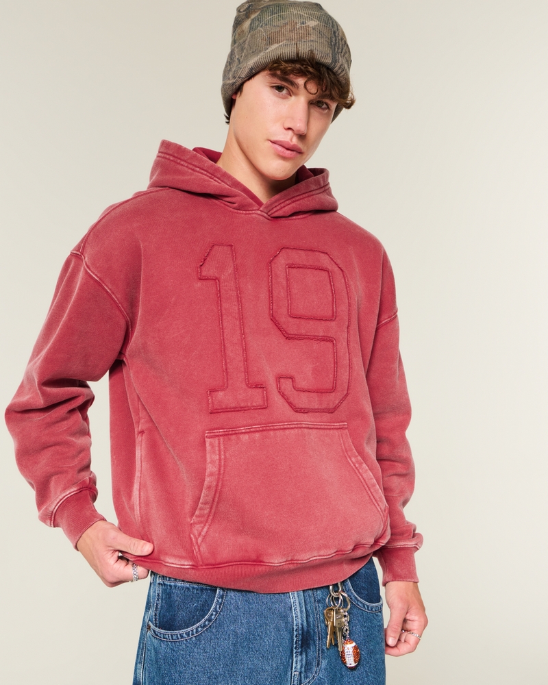quadratisch geschnittener hoodie mit digitalmuster