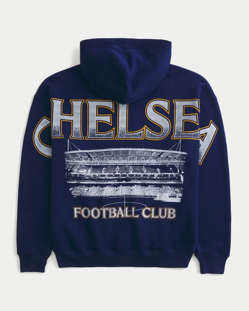 chelsea football club grafik-kapuzenjacke mit reißverschluss