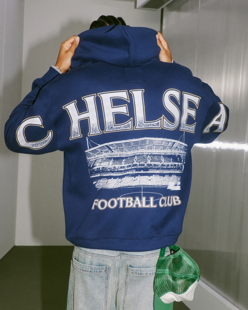 chelsea football club grafik-kapuzenjacke mit reißverschluss