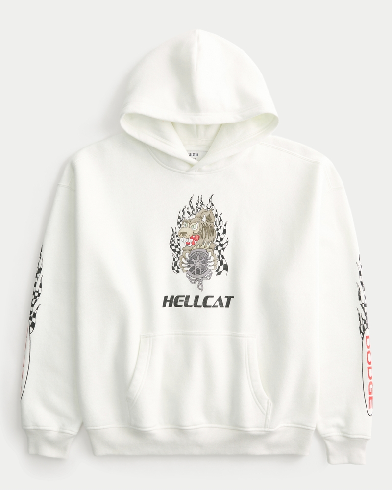 dodge challenger hoodie mit quadratischer passform