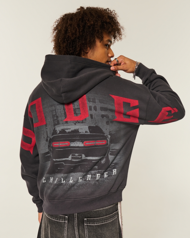 dodge challenger hoodie mit quadratischer passform