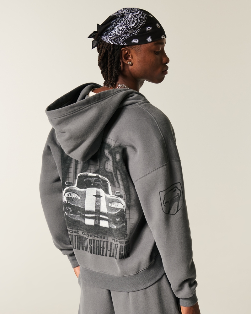 dodge hellcat-hoodie mit quadratischer passform