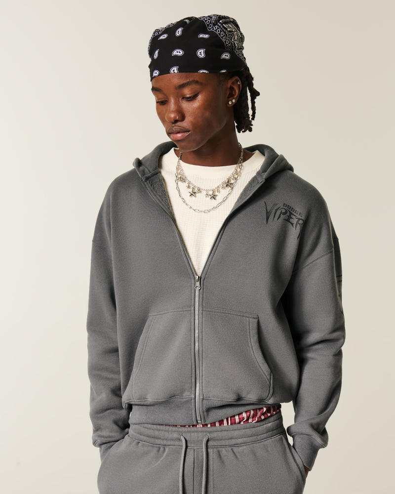 dodge hellcat-hoodie mit quadratischer passform