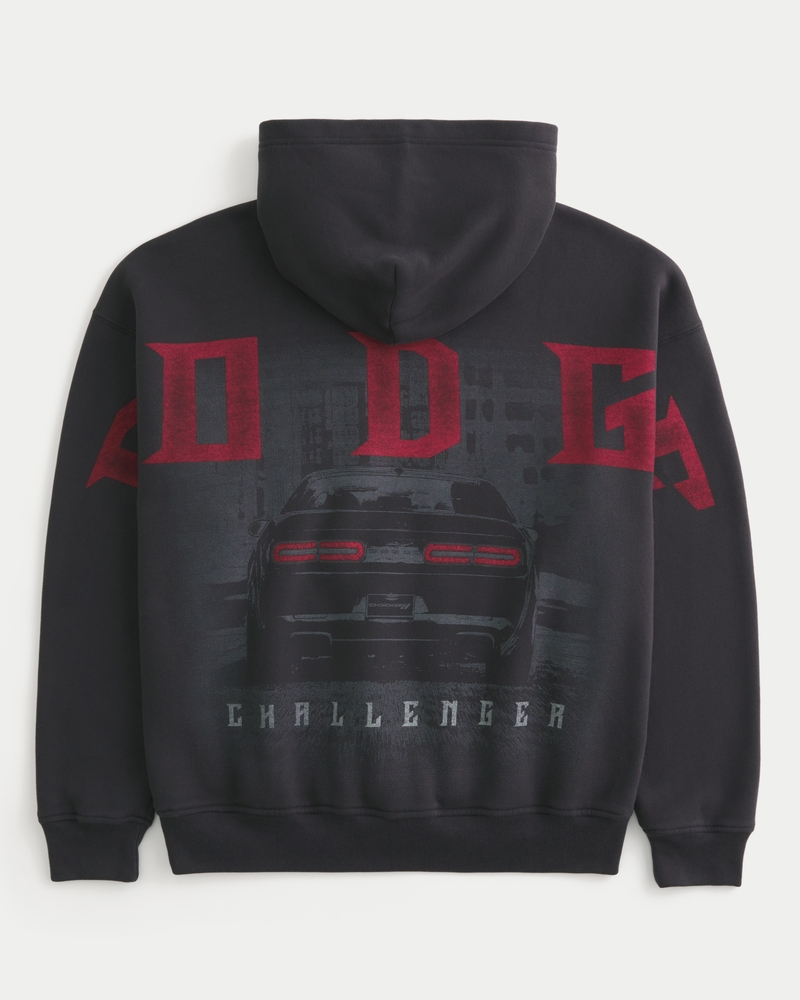 dodge hellcat-hoodie mit quadratischer passform