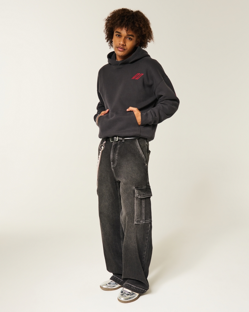 dodge hellcat-hoodie mit quadratischer passform