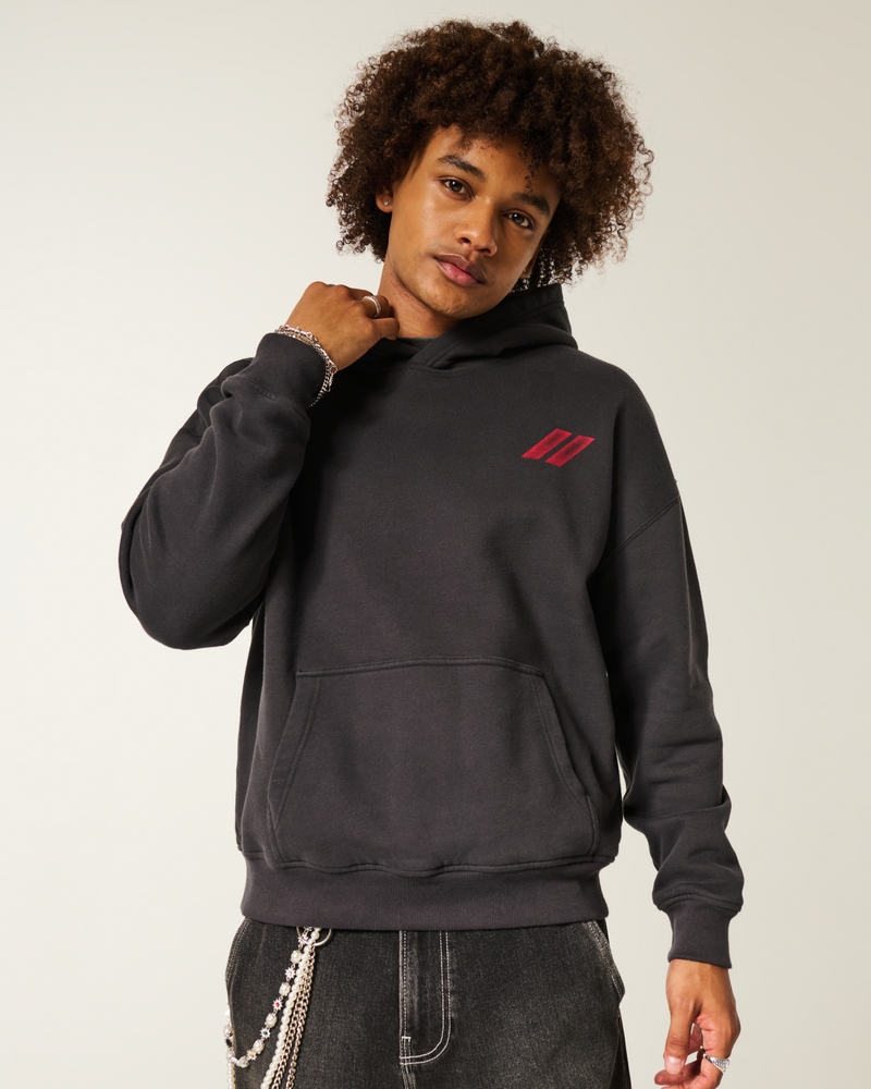 dodge hellcat-hoodie mit quadratischer passform
