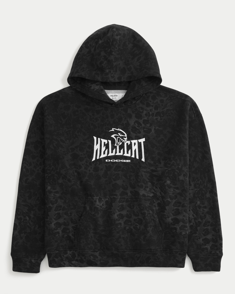 dodge hellcat-hoodie mit quadratischer passform