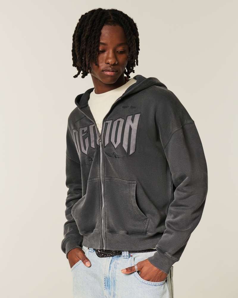 dodge hellcat-hoodie mit quadratischer passform