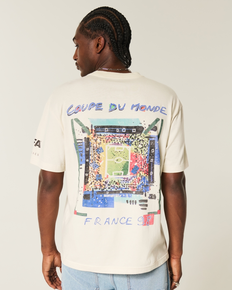 quadratisches t-shirt mit dem design der fifa-weltmeisterschaft 1998 in frankreich