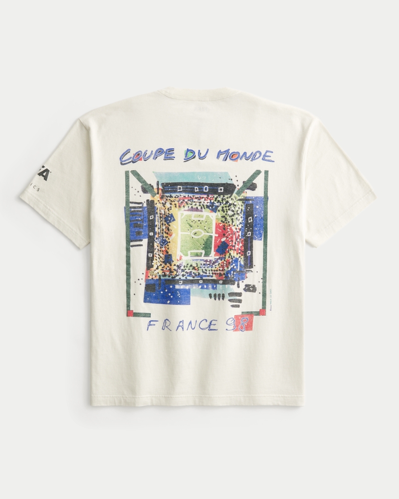 quadratisches t-shirt mit dem design der fifa-weltmeisterschaft 1998 in frankreich