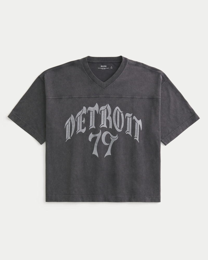 schweres locker sitzendes kurzes fußball-t-shirt im los-angeles-stil