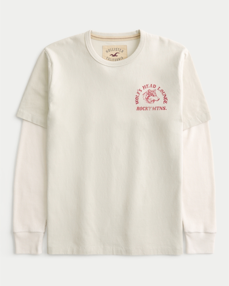 mehrlagiges langärmeliges surf-logo-t-shirt