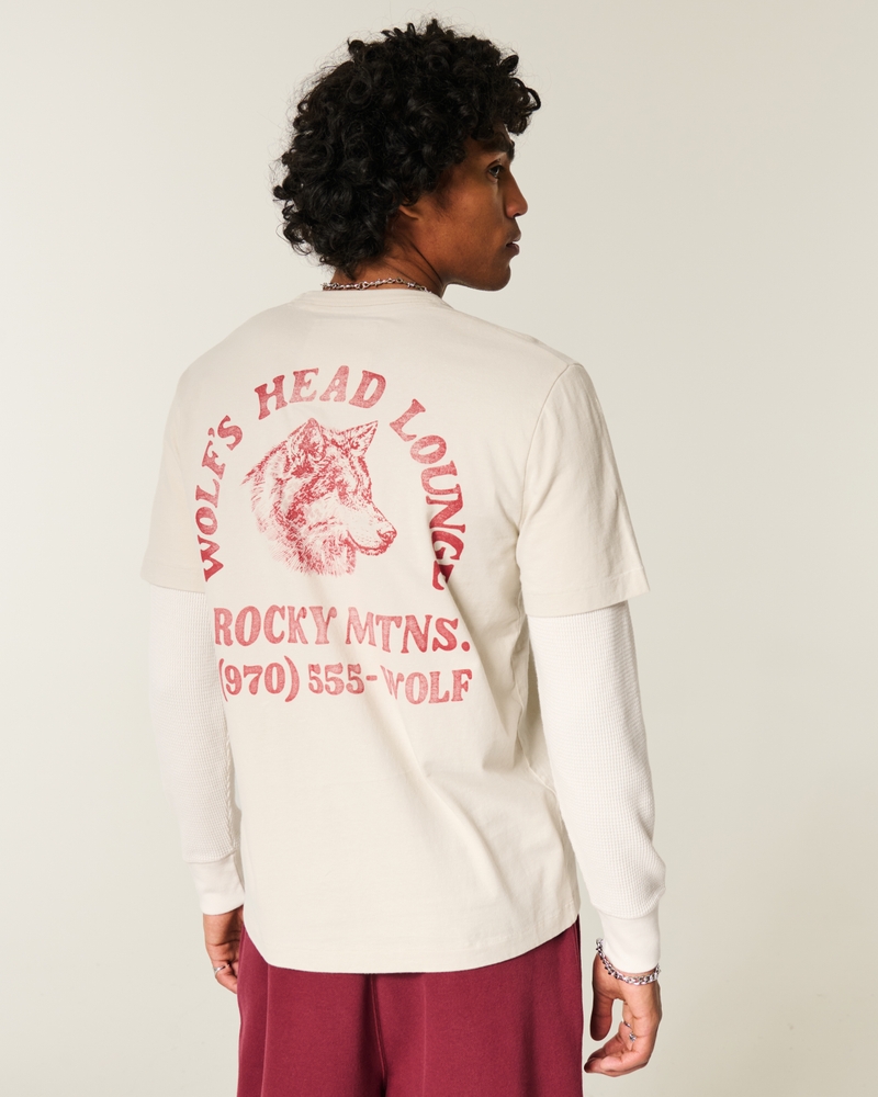 mehrlagiges langärmeliges surf-logo-t-shirt