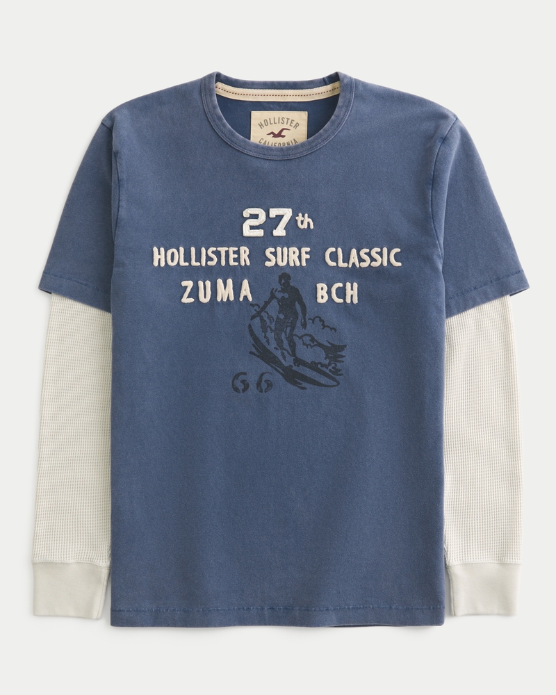 mehrlagiges langärmeliges surf-logo-t-shirt