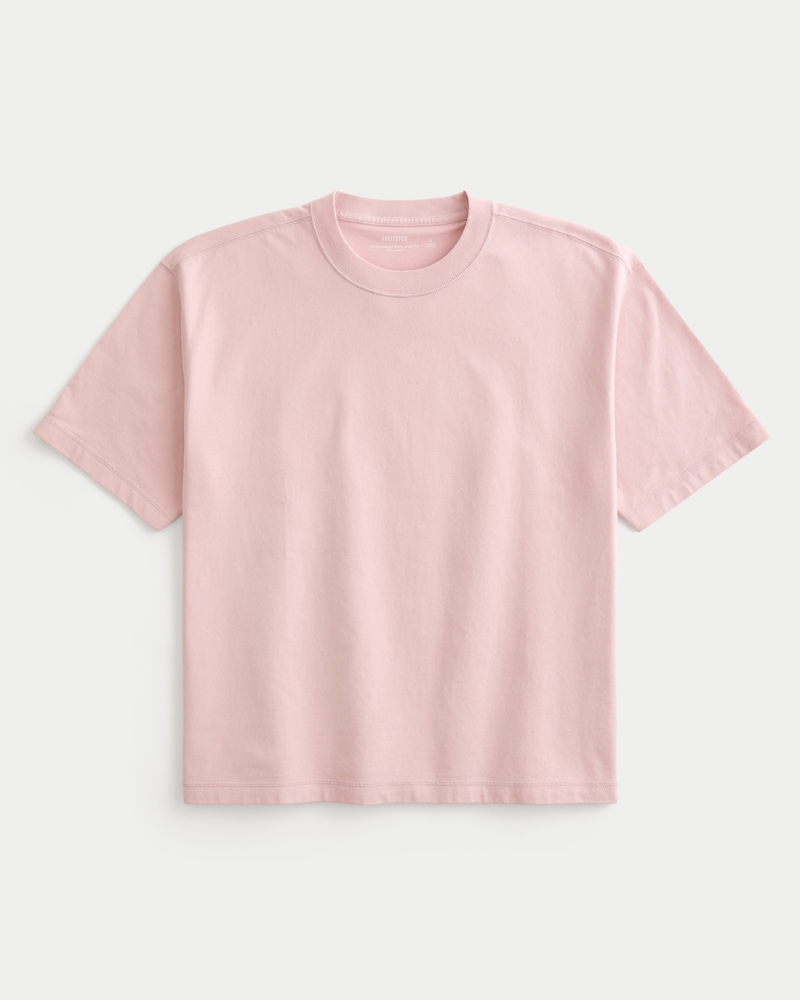 quadratisch geschnittenes kurzes robustes leopardenmuster-t-shirt mit rundhalsausschnitt