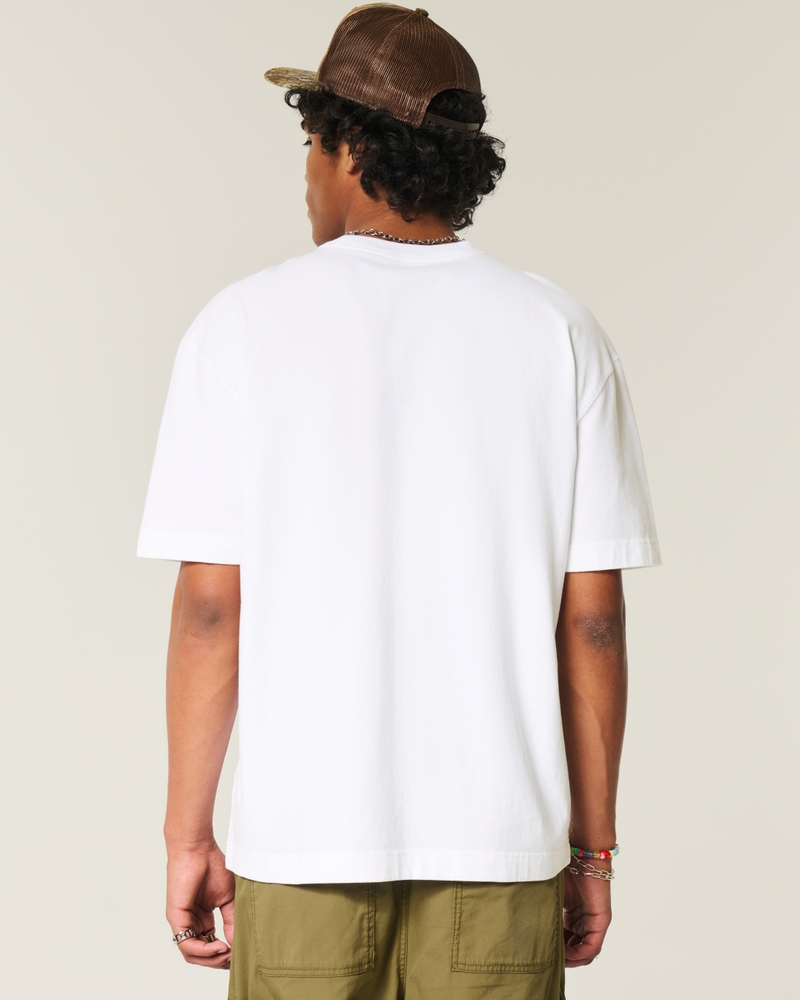 schweres tarnmuster rundhalsausschnitt kastenförmiges t-shirt