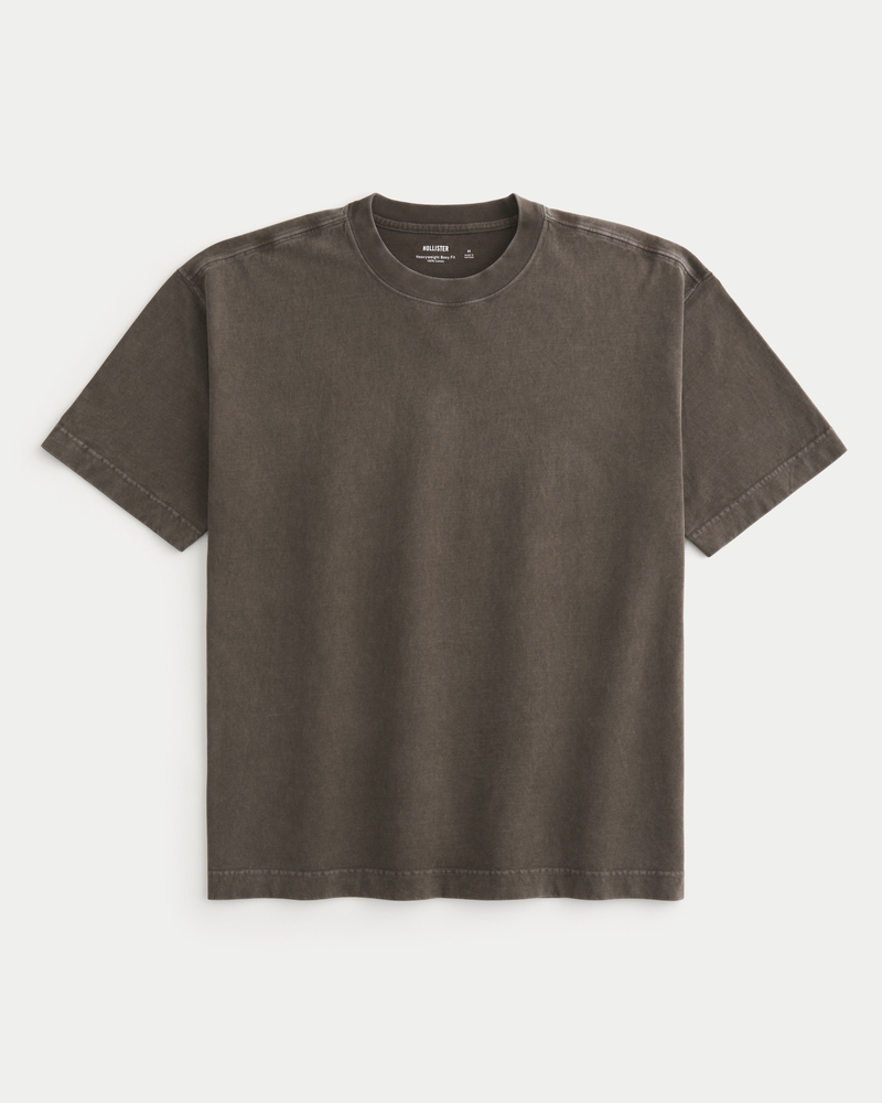 schweres tarnmuster rundhalsausschnitt kastenförmiges t-shirt