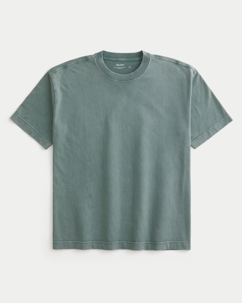 schweres tarnmuster rundhalsausschnitt kastenförmiges t-shirt
