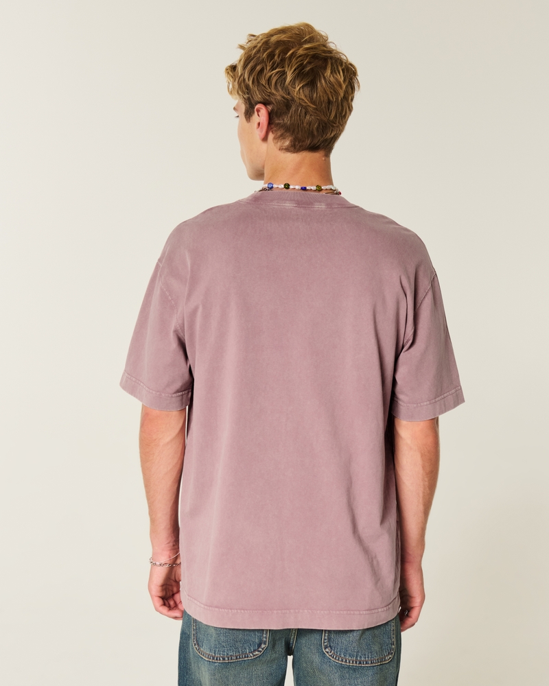 schweres tarnmuster rundhalsausschnitt kastenförmiges t-shirt