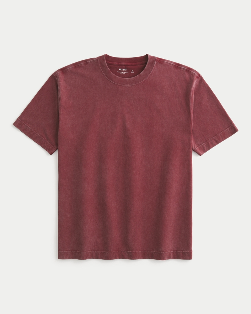 quadratisch geschnittenes hochwertiges baumwoll-t-shirt mit rundhalsausschnitt