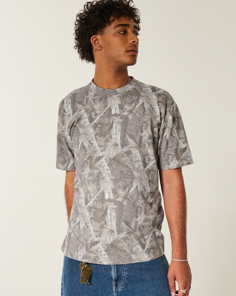 locker sitzendes grob gestricktes t-shirt mit rundhalsausschnitt und farbspritzer-effekt