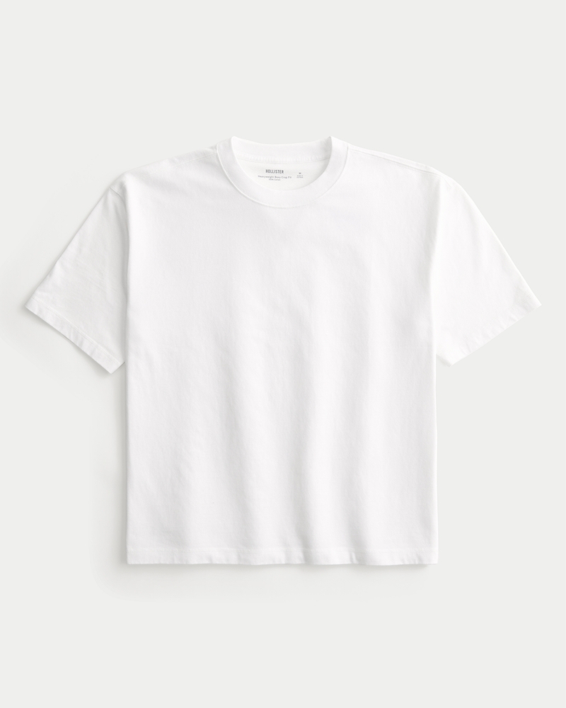 quadratisch geschnittenes kurzes robustes t-shirt mit rundhalsausschnitt