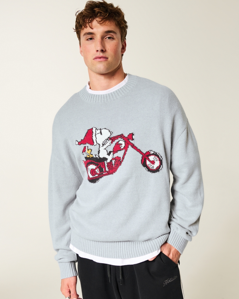 pullover mit tom-und-jerry-muster quadratisch geschnitten rundhalsausschnitt