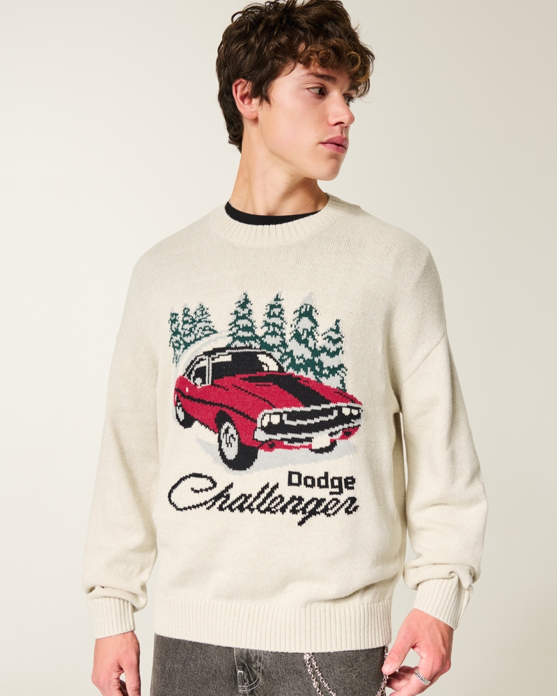 pullover mit tom-und-jerry-muster quadratisch geschnitten rundhalsausschnitt