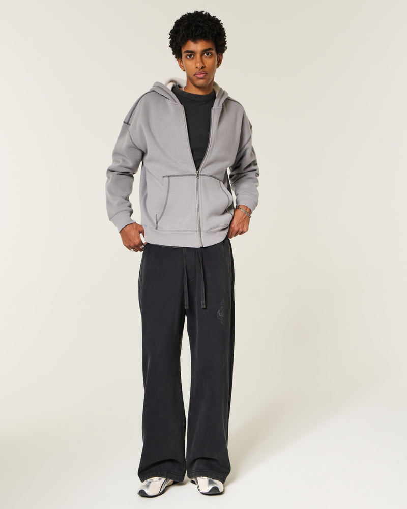 gemusterte extra-lockere jogginghose