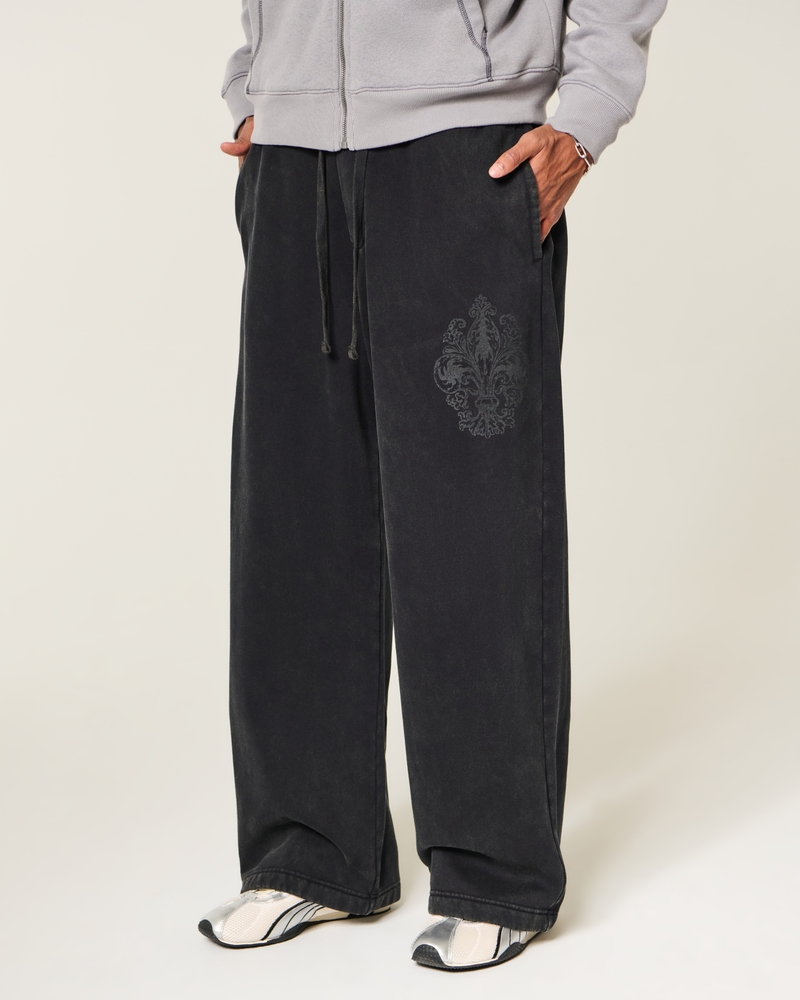 gemusterte extra-lockere jogginghose
