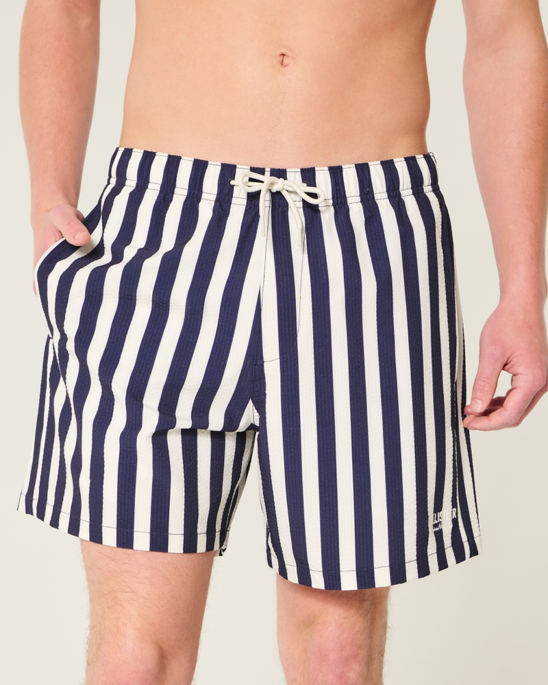 volleyball-badehose aus seersucker mit mittelhohem bund