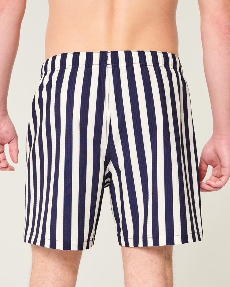 volleyball-badehose aus seersucker mit mittelhohem bund