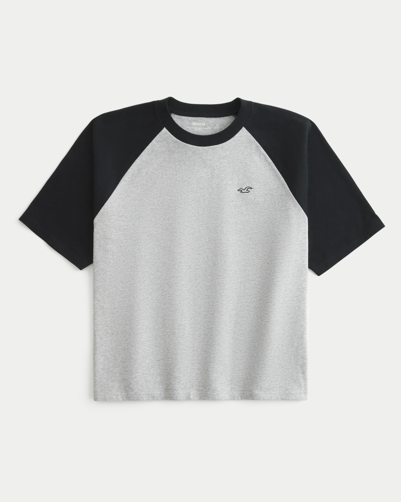 locker sitzendes kurzes schweres icon-t-shirt mit rundhalsausschnitt