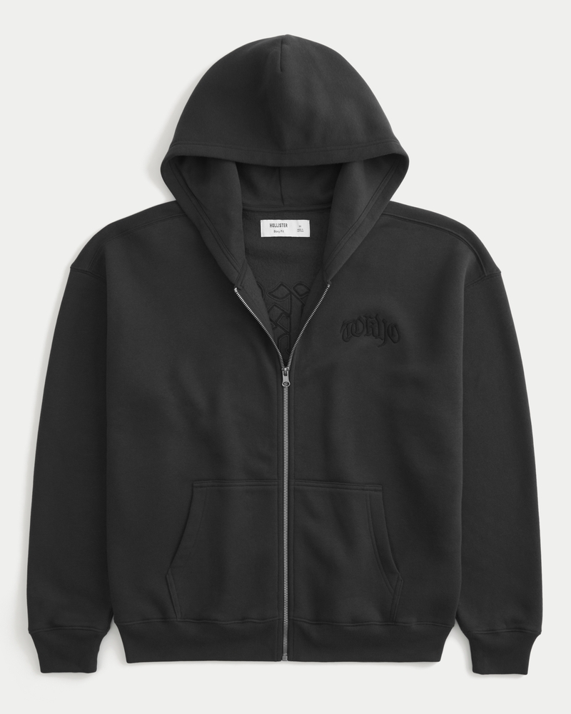 kapuzenpullover mit spinnenmuster gerader passform und reißverschluss