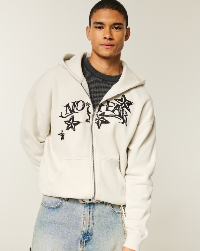 kapuzenpullover mit spinnenmuster gerader passform und reißverschluss