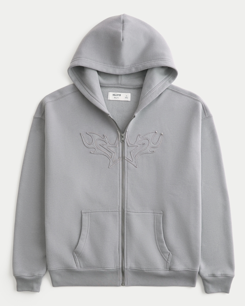 kapuzenpullover mit spinnenmuster gerader passform und reißverschluss