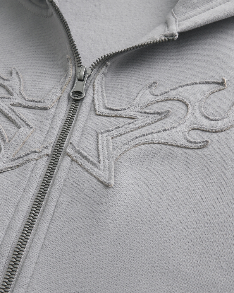kapuzenpullover mit spinnenmuster gerader passform und reißverschluss