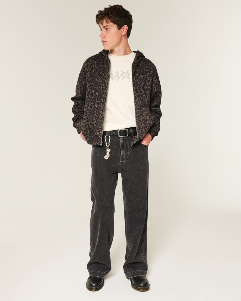 kapuzenpullover mit reißverschluss und muster „no fear