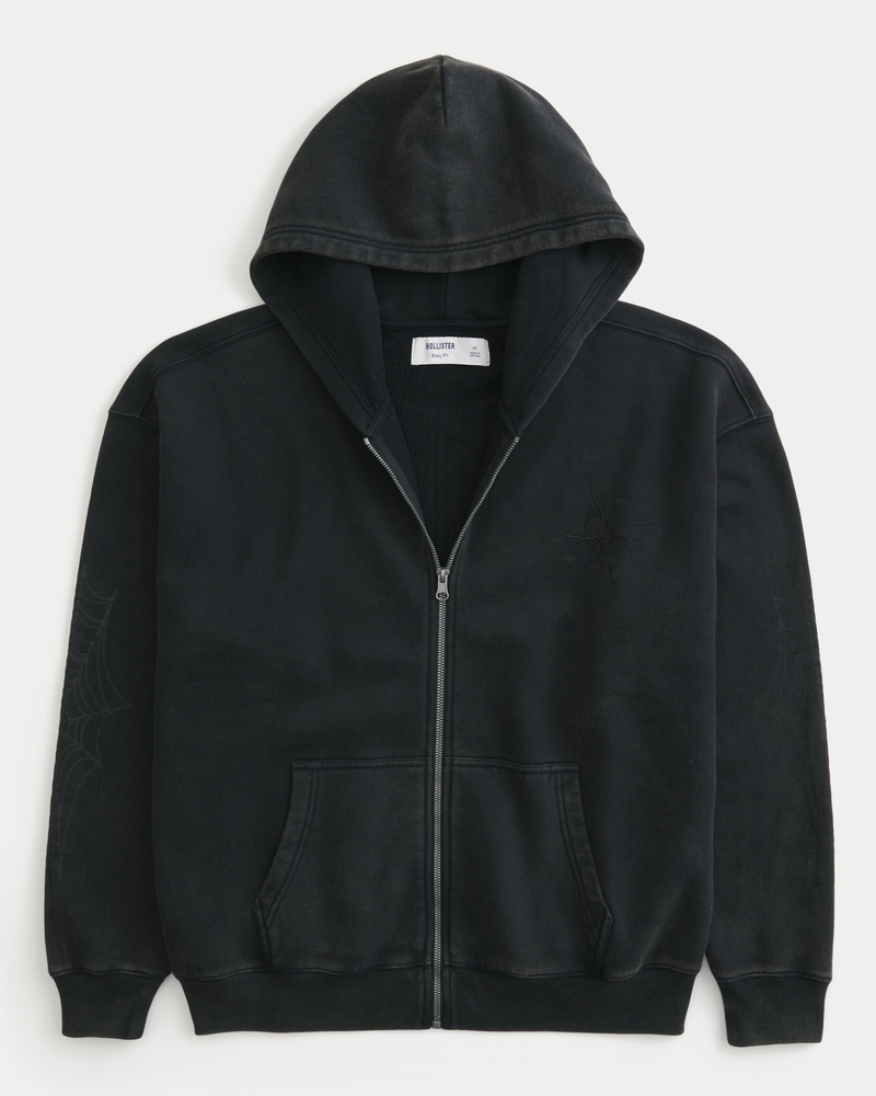 kapuzenpullover mit reißverschluss und muster „no fear