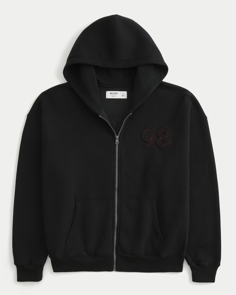 hoodie mit quadratischer passform und glücksmuster
