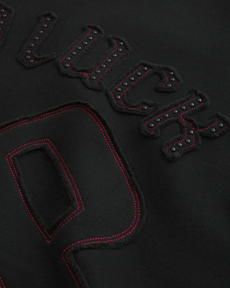 hoodie mit quadratischer passform und glücksmuster
